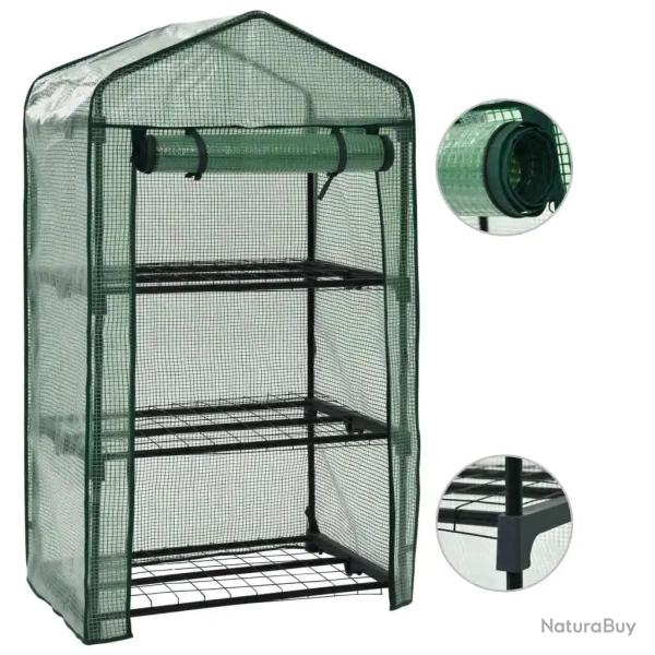 Mini-serre 3 niveaux jardin int�rieur 69 x 49 x 125 cm acc�s facile finition r�sistante en poly�thy