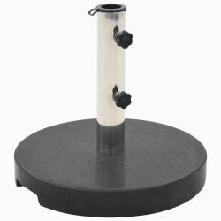Socle de parasol rond 40 cm en granit noir 20 kg pour stabilit&eacute; ext&eacute;rieure avec 2 boulons design mo