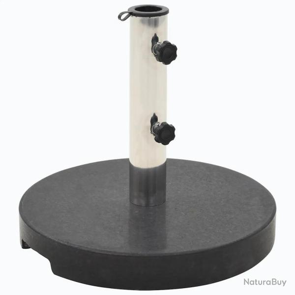 Socle de parasol rond 40 cm en granit noir 20 kg pour stabilit� ext�rieure avec 2 boulons design mo