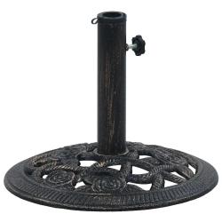 Socle de parasol robuste en fonte 40 x 32 cm motif floral chic jardin ext&eacute;rieur 9 kg en fonte bronz