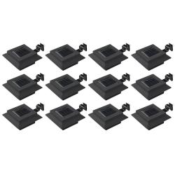 Lot de 12 lampes solaires carr&eacute;es d'ext&eacute;rieur 12 x 6,5 cm &eacute;clairage automatique design moderne en p