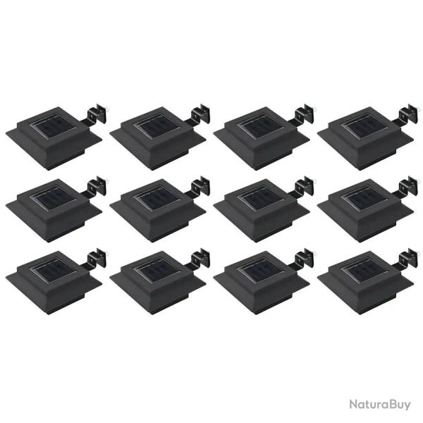 Lot de 12 lampes solaires carr�es d'ext�rieur 12 x 6,5 cm �clairage automatique design moderne en p