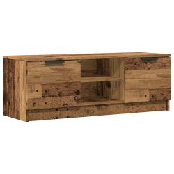Meuble TV vieux bois moderne espace de rangement 102 x 35 x 36 cm en bois d'ing&eacute;nierie vieux bois 0