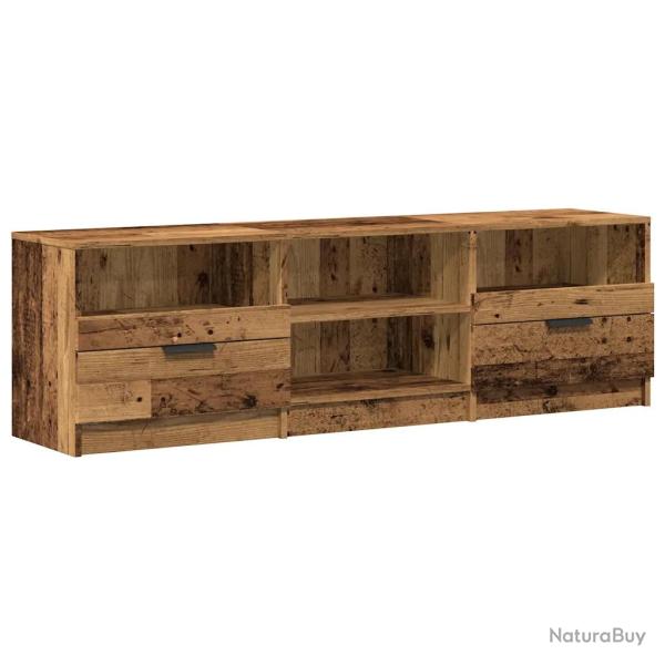 Meuble TV en vieux bois 150 x 33 x 45 cm grand espace de rangement design contemporain 02_0050946