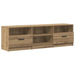 Meuble TV avec grand espace de rangement 150 x 33 x 45 cm bois d'ing&eacute;nierie ch&ecirc;ne artisanal 02_0050