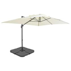 Parasol de jardin inclinable 4 x 3 x 2,68 m fonctionnel et robuste design contemporain en aluminium