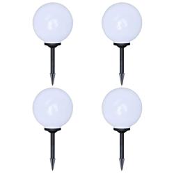 Lot de 4 lampes solaires d&eacute;coratives 30 cm &eacute;clairage automatique jardin &eacute;t&eacute; en plastique blanc 02_0