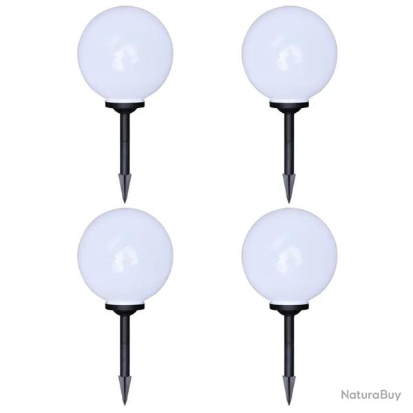 Lot de 4 lampes solaires d�coratives 30 cm �clairage automatique jardin �t� en plastique blanc 02_0