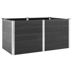 Lit sur&eacute;lev&eacute; de jardin moderne 200 x 100 x 91 cm usage ext&eacute;rieur designs &eacute;l&eacute;gant en WPC gris 02_004