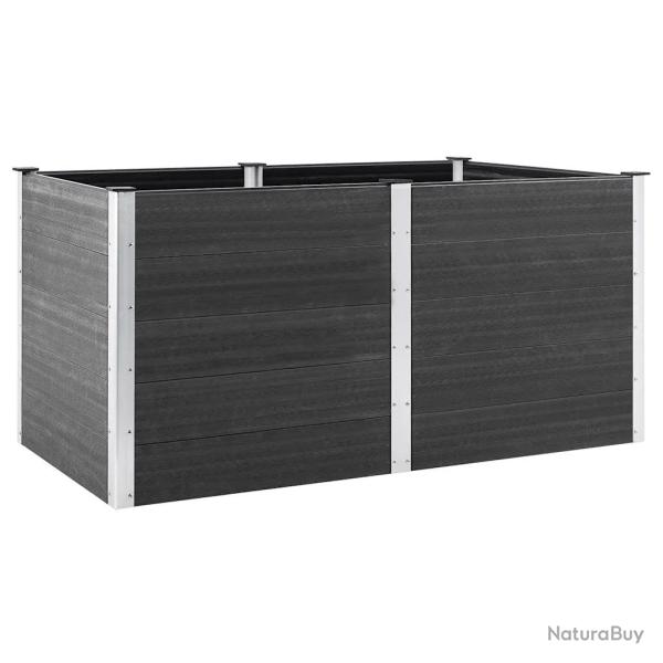 Lit sur�lev� de jardin moderne 200 x 100 x 91 cm usage ext�rieur designs �l�gant en WPC gris 02_004