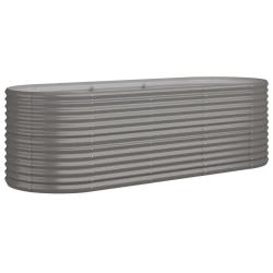 Lit sur&eacute;lev&eacute; de jardin ovale 224 x 80 x 68 cm robuste r&eacute;sistant aux intemp&eacute;ries d&eacute;coration en acier