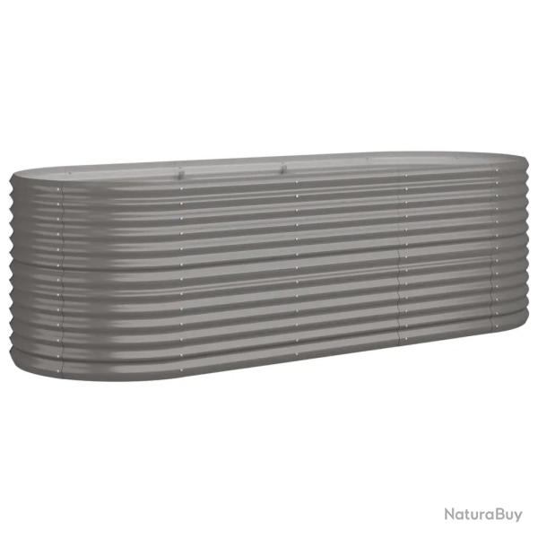 Lit sur�lev� de jardin ovale 224 x 80 x 68 cm robuste r�sistant aux intemp�ries d�coration en acier
