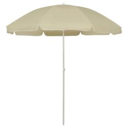 Parasol de plage inclinable anti-UV 240 x 240 cm style Hawa&iuml; en polyester blanc 02_0046510