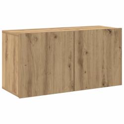 Meuble TV mural pratique et moderne 80 x 30 x 41 cm en bois d'ing&eacute;nierie ch&ecirc;ne artisanal 02_0051168