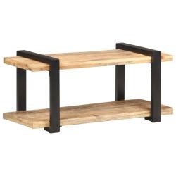Meuble TV industriel multifonction avec &eacute;tag&egrave;re inf&eacute;rieure 90 x 40 x 40 cm en bois de manguier brut