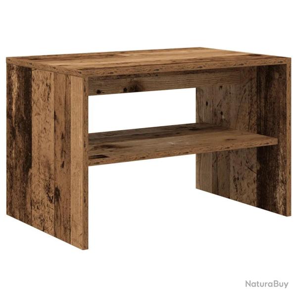 Meuble TV double fonction ancien bois 60 x 40 x 40 cm rangement pratique style vintage en bois vieu