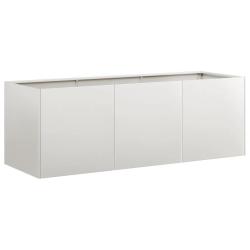 Jardini&egrave;re moderne &agrave; fond ouvert 120 x 40 x 40 cm pour balcon jardin stable en acier inoxydable gri