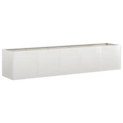 Jardini&egrave;re rectangulaire moderne pour ext&eacute;rieur 200 x 40 x 40 cm design &eacute;l&eacute;gant en acier inoxydable