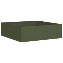 Jardini&egrave;re &eacute;l&eacute;gante pour jardin terrasse 100 x 100 x 30 cm fond ouvert robuste en acier lamin&eacute; &agrave; fr
