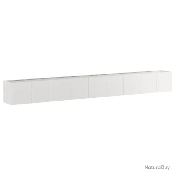 Jardini�re moderne 360 x 40 x 40 cm mat�riau durable jardin balcon finition �l�gante en acier inoxy