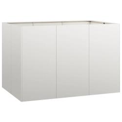 Jardini&egrave;re grande capacit&eacute; design moderne jardin terrasse 120 x 80 x 80 cm en acier inoxydable gris