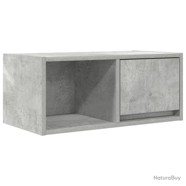 Meuble TV mural moderne pour salon espace de rangement 60 x 31 x 25 cm en bois d'ing�nierie gris b�