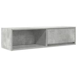 Meuble TV mural peu encombrant design moderne 100 x 31 x 25 cm en bois d'ing&eacute;nierie gris b&eacute;ton 02_0