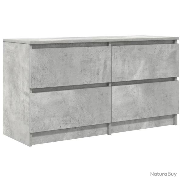 Meuble TV avec 4 tiroirs grand espace rangement salon 100 x 35 x 54 cm en bois d'ing�nierie gris b�