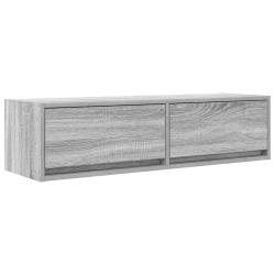 Meuble TV mural moderne avec rangement pratique 100 x 31 x 25 cm en bois d'ing&eacute;nierie gris 02_00517