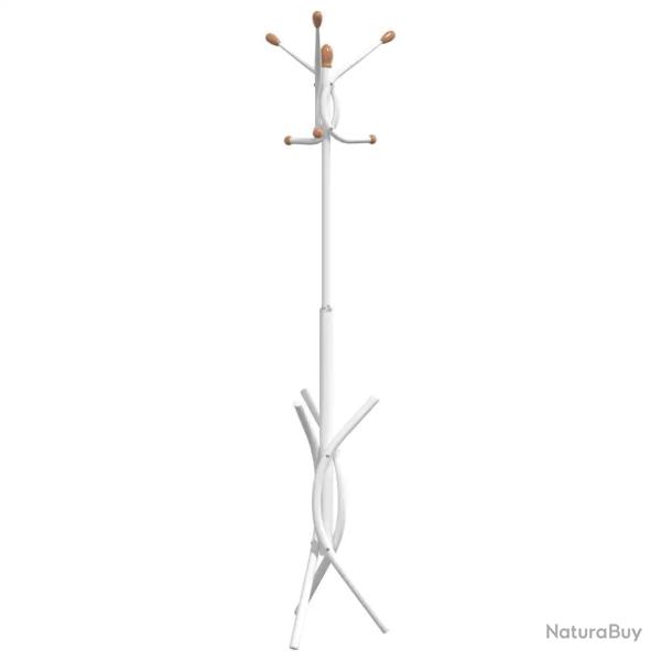Porte-manteau sur pied pratique avec 9 crochets 176 x 40 cm style moderne couloir en fer blanc 02_0