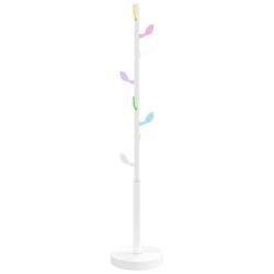Porte-manteau blanc pratique design scandinave rangement couloir 172 x 35 x 35 cm en fer enduit de
