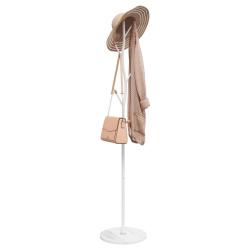 Porte-manteau sur pied pratique avec 8 pat&egrave;res rangement 177 x 37 x 37 cm en fer enduit de poudre b