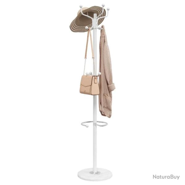 Porte-manteau sur pied avec porte-parapluie couloir 180 x 37 x 37 cm en fer blanc 02_0047600