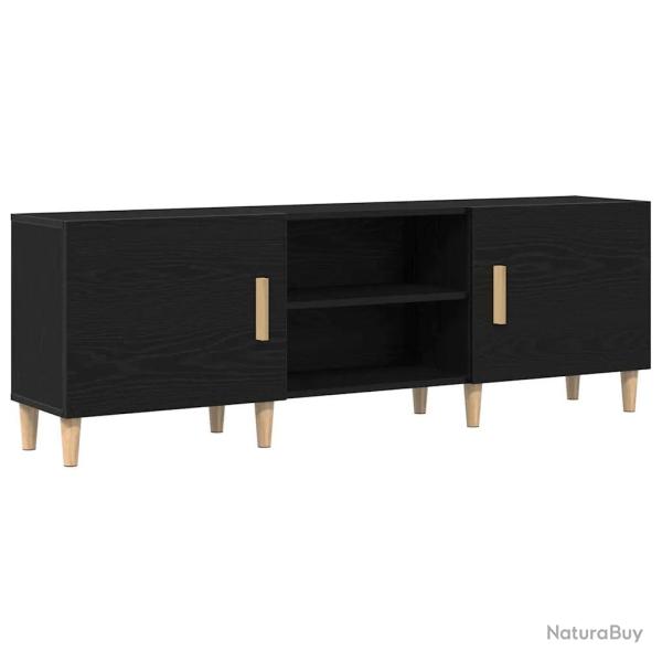 Meuble TV rectangulaire moderne 150 x 30 x 50 cm avec rangement pratique style contemporain en bois