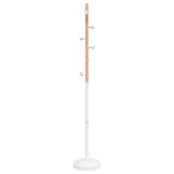 Porte-manteau sur pied pratique 177 x 30 cm avec 6 pat&egrave;res style moderne pour couloir en fer blanc