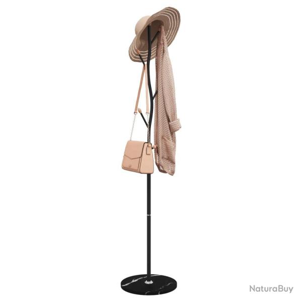 Porte-manteau noir pratique avec 8 pat�res rangement 177 x 37 cm en fer enduit de poudre noir 02_00