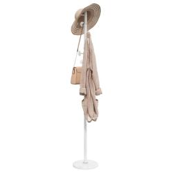 Porte-manteau sur pied pratique 176 x 29 x 29 cm avec 8 pat&egrave;res design moderne en fer blanc 02_0047