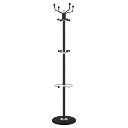 Porte-manteau sur pied avec porte-parapluie noir 180 x 37 cm stable pratique style contemporain en