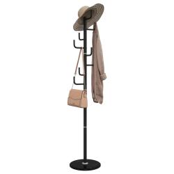 Porte-manteau sur pied pratique 183 x 37 x 37 cm 8 pat&egrave;res stable moderne en fer noir 02_0047603
