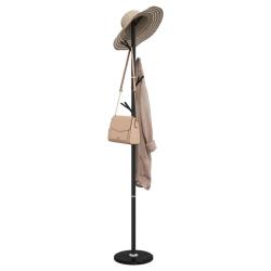 Porte-manteau sur pied stable avec 12 pat&egrave;res 175 x 29 cm en fer enduit de poudre noir 02_0047601