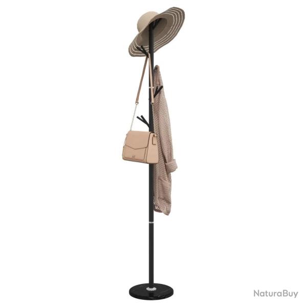 Porte-manteau sur pied stable avec 12 pat�res 175 x 29 cm en fer enduit de poudre noir 02_0047601