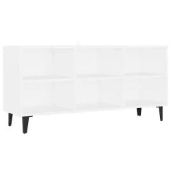 Meuble TV style industriel 103,5 x 30 x 50 cm espace de rangement chic en bois blanc 02_0047861
