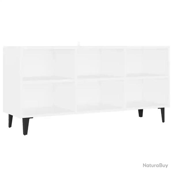 Meuble TV style industriel 103,5 x 30 x 50 cm espace de rangement chic en bois blanc 02_0047861