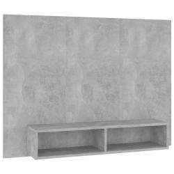Meuble TV mural moderne 120 x 23,5 x 90 cm espace de rangement &eacute;l&eacute;gant en bois d'ing&eacute;nierie gris b&eacute;