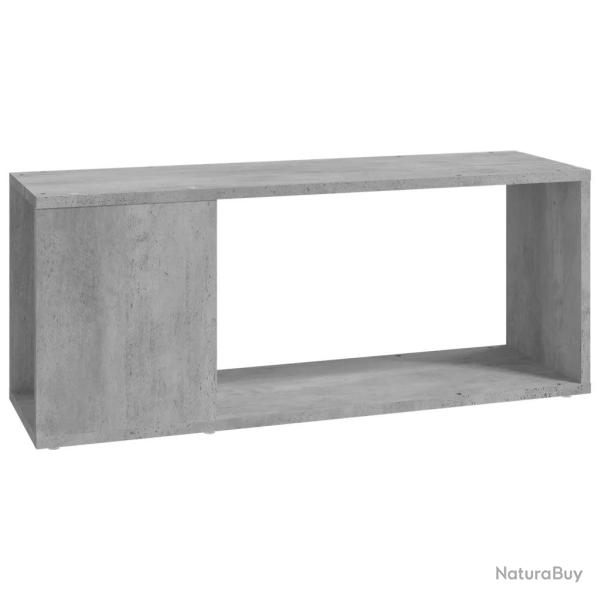 Meuble TV classique �pur� 80 x 24 x 32 cm design d�coratif ambiance cosy en bois d'ing�nierie gris