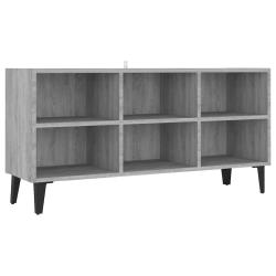 Meuble TV avec pieds en m&eacute;tal 103,5 x 30 x 50 cm nombreux compartiments style moderne en bois d'ing