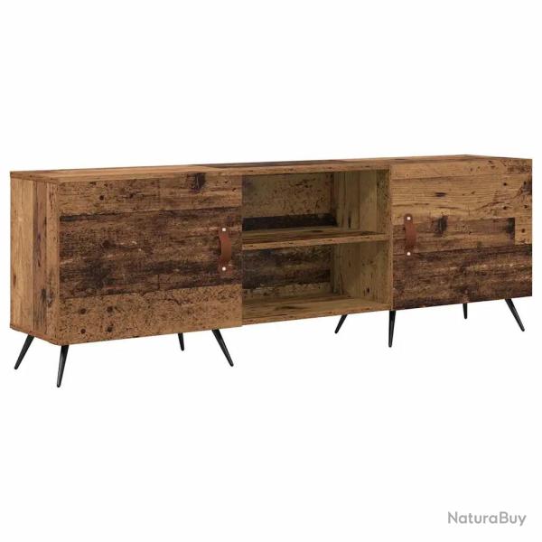 Meuble TV rectangulaire moderne avec portes et espaces de rangement salon 150 x 30 x 50 cm en bois