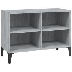 Meuble TV avec 4 compartiments moderne salon 69,5 x 30 x 50 cm en bois d'ing&eacute;nierie gris 02_0048060