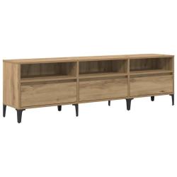Meuble TV avec tiroir et &eacute;tag&egrave;res rustique polyvalent salon 150 x 30 x 45 cm en bois d'ing&eacute;nierie c