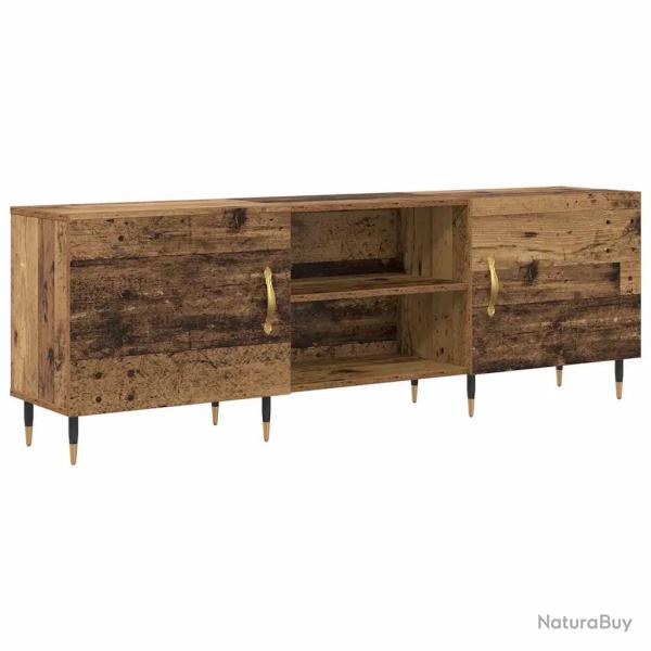 Meuble TV rectangulaire moderne rangement efficace 150 x 30 x 50 cm en bois ancien 02_0052509
